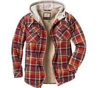 Legendary Whitetails Veste Chemise à Capuche doublée Camp Night Berbère en Flanelle pour Homme, Carreaux Cardinal Arrowood, Large