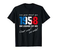 Légende 1958 Année de naissance aux couleurs françaises T-Shirt