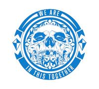 Légende : Crâne, squelette, os, monstre, motifs, personnages, symboles Stickers muraux en PVC 54x56.4cm Culture du tatouage Bleu