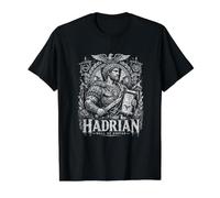 Légende de l'histoire Romaine du Mur d'Hadrien de l'empire T-Shirt Graphique avec Valeur, Homme, Noir, M