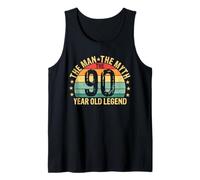 Légende du 90e anniversaire pour Cool Dad the Man the Myth Sunset Débardeur