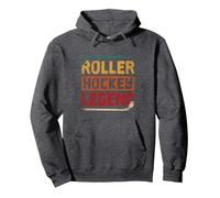 Légende du Roller Hockey Sweat à Capuche, Unisexe pour Adultes, Chiné Foncé, S