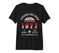 Légendes nées en 1977 Anniversaire Vintage Rétro Style T-Shirt Haut de Gamme