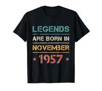 Legends are Born in November 1957 Cadeau d'anniversaire rétro T-Shirt