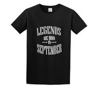Legends are Born in September Mens T-Shirt Black Tees Unisex Shirt 3XL