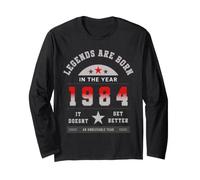 Legends are Born in The Year 1984 Anniversaire Rétro Manche Longue