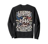 Legends Born in 1946 Vintage Patriotic Eagle 80th Birthday Sweatshirt