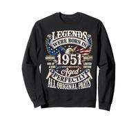 Legends Born in 1951 Vintage Patriotic Eagle 75th Birthday Sweatshirt