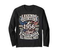 Legends Born in 1956 Vintage Patriotic Eagle 70th Birthday Manche Longue