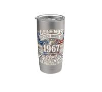 Legends Born In 1967 Vintage Patriotic Eagle 59th Birthday Gobelet isotherme en acier inoxydable double paroi