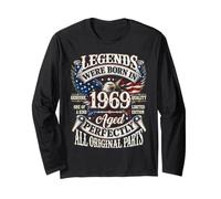 Legends Born in 1969 Vintage Patriotic Eagle 57th Birthday Manche Longue