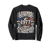 Legends Born in 1977 Vintage Patriotic Eagle 49th Birthday Sweatshirt