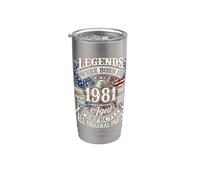 Legends Born In 1981 Vintage Patriotic Eagle 45th Birthday Gobelet isotherme en acier inoxydable double paroi