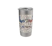 Legends Born In 1982 Vintage Patriotic Eagle 44th Birthday Gobelet isotherme en acier inoxydable double paroi