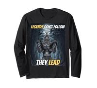 Legends Don't Follow They Lead Funny Alpha Wolf Meme Manche Longue