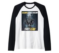 Legends Don't Follow They Lead Funny Alpha Wolf Meme Manche Raglan