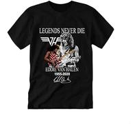 Legends Never Die Eddie Van Halen 1955 Signature Mens T-Shirt Bigsize Size XL