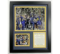 Legends Never Die, Inc. Université du Michigan Wolverines Football | Champions nationaux CFP 2023 | Collages photo encadrés à double passe-partout | (30,5 x 38,1 cm, podium)