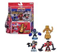 Legends of Akedo Beast Strike - Official Rules Bite Strike Starter Pack - 3 mini guerriers de combat avec pièce d'entraînement et manette exclusive
