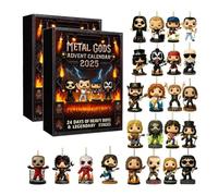 Legends of Rock & Metal Calendrier de l'Avent 2025 pour enfants - Compte à rebours de 24 jours - Avec figurines musicales emblématiques 2D - Objets de collection - Convient pour Halloween et Noël