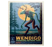 Legends of The National Parks : Voyageurs' The Wendigo, Poster vintage - Puzzle de 100 pièces de qualité supérieure - Fabriqué aux États-Unis