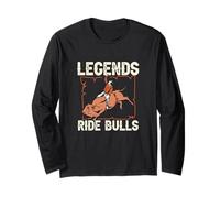 Legends Ride Bulls, Cowboy Amusant à Cheval sur Un Taureau pour Un Cavalier de taureaux Manche Longue