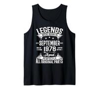 Legends Were Born in September 1978 48th Birthday 48 yrs Old Débardeur