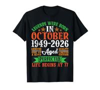 Legends Were Born Octobre 1949 2026 Life Begins 77 Years Old T-Shirt
