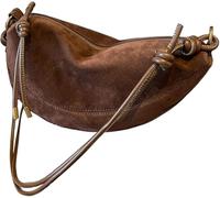 LegendTech Sac fourre-tout en daim pour femme - Poche intérieure en demi-lune - Sac à bandoulière - Sac à main - Sac à main - Marron rétro - Taille unique