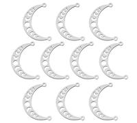 LEGENTLISUR 10 pièce De Breloques En Acier Inoxydable En Forme De Lune Pendentifs En Vrac Pour La Fabrication De Bijoux Colliers Bracelets Loisirs Créatifs