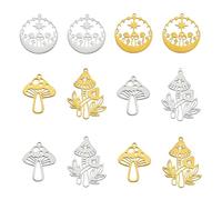 LEGENTLISUR 12 pièce 6 styles Breloques En Acier Inoxydable En Vrac Pendentifs En Métal Champignon Breloques Pour La Fabrication De Bijoux Collier Bracelet Artisanat Bricolage