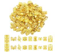 LEGENTLISUR 140 pièce De Perles De Cheveux Dorées Breloques Pour Cheveux Accessoires Pour Tresses Tresses Et Extensions Outils De Coiffure Pour Hommes Et Femmes