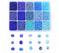LEGENTLISUR 15 couleurs 3mm Perles De Graines De Verre Kit De Perles En Verre Perles De Rocaille Pour Collier Boucles d'Oreilles La Décoration De Bricolage,8/0