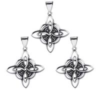 LEGENTLISUR 3 pendentif En Forme De Nœud Celtique En Acier Inoxydable Pendentif En Forme De Fleur Argenté que Hypoallergénique Pour La Fabrication De Bijoux D'Accessoires Ou De Loisirs Créatifs