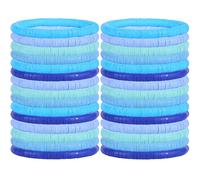 LEGENTLISUR 30 Pièces Bracelet Extensible Surfeur Bracelet en Argile Coloré Bracelet Extensible en Perles D'argile Série Bleue Bracelet Frais D'été Bracelet Femme en Argile de Plage Colorée