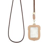 LEGENTLISUR Acorn Porte-carte d'identité avec cordon en cuir pour cartes d'identité et cartes de proximité pour bureau, école, cartes clés et laissez-passer