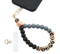 LEGENTLISUR Bracelet de poignet en silicone avec perles - Bracelet élastique mains libres - Chaîne de pendentif (noir B)