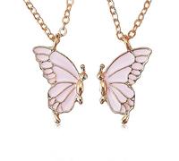 LEGENTLISUR Collier d'amitié pour 2 Best Friend Pendentif Separable Detachable Papillon Acier Inoxydable Bijoux Pour Femmes Filles Couple
