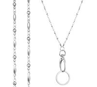 LEGENTLISUR Cordon Tour de Cou en Acier Inoxydable Infirmière Professeurs Porte Clef Cordon Badge Personnalisable pour Femmes Hommes Cadeaux de Voyage au Bureau