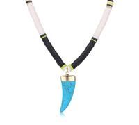 LEGENTLISUR Heishi Collier de Perles Africain de Perles Ras du Cou Bohème de Urquoise Surfeur Collier pour Vacances de Femmes Fille(Noir et Blanc)