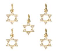 LEGENTLISUR Lot de 10 breloques en forme d'étoile dorée pour la fabrication de bijoux en oxyde de zirconium avec anneaux ouverts pour bracelets, colliers, boucles d'oreilles, porte-clés, fournitures