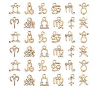 LEGENTLISUR Lot De 36 breloques Constellations Du Zodiaque En Alliage De Zircone Cubique Transparent Doré Pour La Fabrication De Bijoux Bracelets Colliers Pendentifs Astrologiques DIY