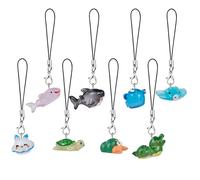 LEGENTLISUR Lot de 5 à 11 pendentifs 3D pour téléphone portable - Méduses mignonnes - En résine - Pour téléphone portable, appareil photo, porte-clés, porte-monnaie - Pendentif décoratif, Résine