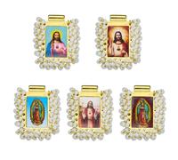 LEGENTLISUR Lot de 5 breloques catholiques Vierge Marie pour bracelets avec pendentifs fantastiques Saints Chapelet pour collier, bracelet, fournitures de bricolage
