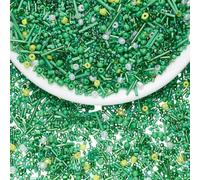 LEGENTLISUR Lot de perles de verre de 100 g - Tubes de cristal - Pour la fabrication de bijoux faits maison, colliers, bracelets, boucles d'oreilles - Vert