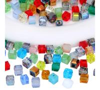 LEGENTLISUR Perles carrées à facettes en verre de cristal de 6 mm pour bracelets, colliers, boucles d'oreilles, fabrication de bijoux (différentes séries de couleurs)
