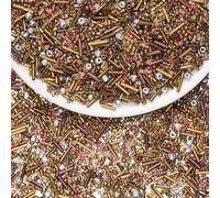 LEGENTLISUR Perles de verre 100 g - Tubes de cristal - Pour colliers, bracelets, boucles d'oreilles - Kit de fabrication de bijoux (chameau)