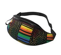 Léger Banane Sac À Dos Nous Rainbow Amour Fierté LGBT Drapeau Américain Noir Sac De Taille Loisir Fanny Pack pour Vie Quotidienne D'Entraînement Alpinisme 14X35Cm
