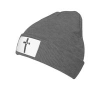 Léger Bonnet d'hiver Tricoté Jean 3:16 Livre Verset Jésus Croix Christianisme Dieu Bonnet Hiver Chaud Tricot Anti-Transpiration Casquette Tricoté pour Adultes Ski Femme