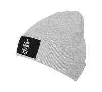 Léger Bonnet d'hiver Tricoté Restez Calme et Faites Confiance à Dieu Bonnets en Tricot Slouch Chapeau Tricoté pour Cyclisme Ski Sports
